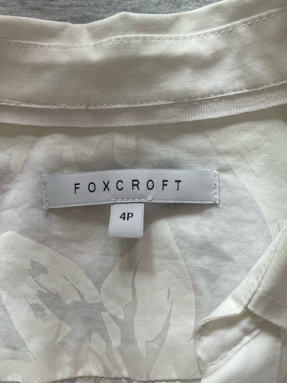 Foxcroft White Floral Jacquard Button-Down Shirt - Picture 5 of 5